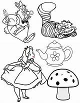 Alice Hatter Wonderland Hatters Wunderland Merveilles Printable Outlines Colorier sketch template