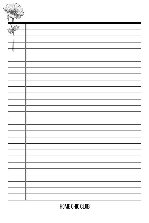 note pages printable
