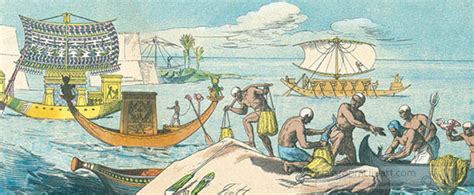Ancient Egyptian Transportation Color Illustration Of A