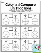 Fractions Than Greater Less Compare Grade Kids Color Math Symbols Worksheets Worksheet Equal Comparing Use 3rd Set Printable 2nd 4th sketch template