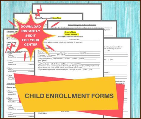 home daycare enrollment forms form resume examples myagdwp