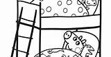 Pig Peppa Coloring Pages Bed sketch template