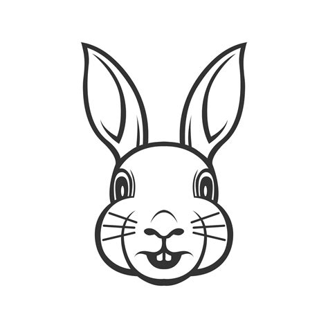 rabbit head vector illustration rabbit outline graphic  vector