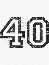 Redbubble Features 40th Anniversary Birthday Number Vintage sketch template