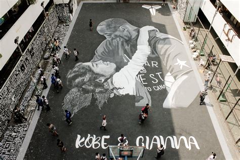 tribute mural to honor kobe and gianna bryant at tenement