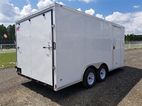 trailers  stock   white enclosed ad  usa cargo trailer
