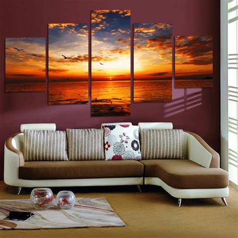 pieces unframed wall art picture gift home decoration canvas print painting beautiful sea