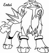 Pokemon Coloring Legendary Pages Entei sketch template