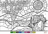 Coloring Number Color Spring Worksheets Pages Printable Advanced Medium sketch template