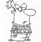 Sweater Cartoon Coloring Outline Vector Man Festive Wearing Ron Leishman Royalty sketch template