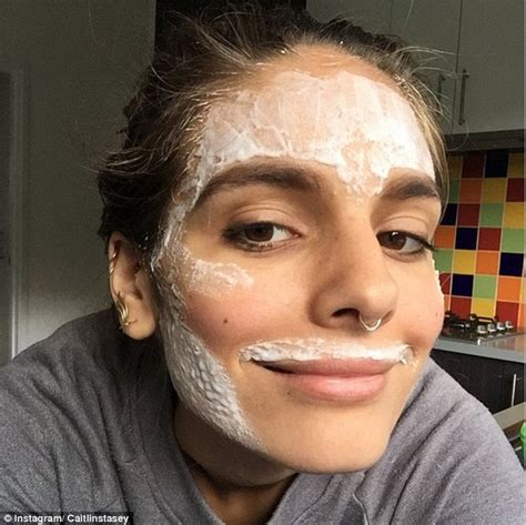 caitlin stasey shares a photo of herself after applying