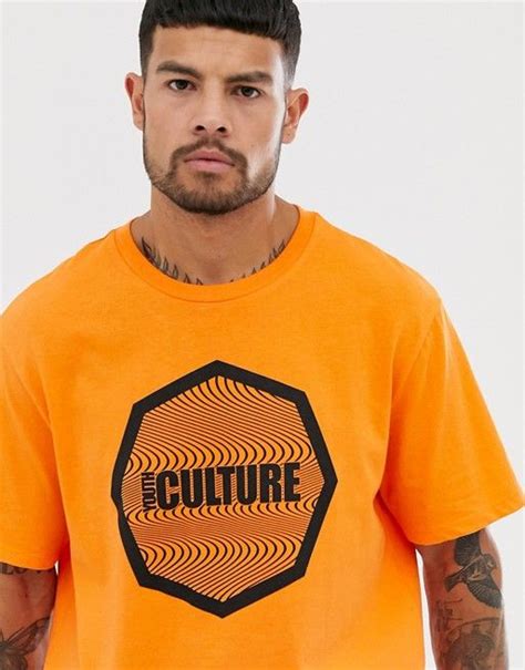 bershka oversized  shirt  neon orange  culture print asos  shirt oversized tshirt
