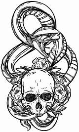 Coloring Adults Halloween Skull Books Book Adult Pages Detailed Relief Stress Designs Skulls Color Scary Scull Snake Tattoo Drawings Cool sketch template