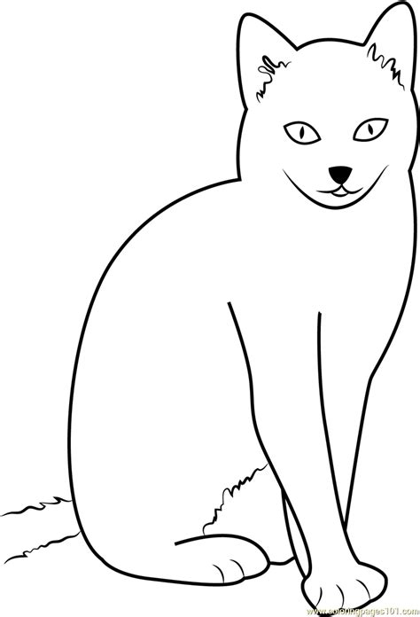 cat sitting  style coloring page  kids  cat printable