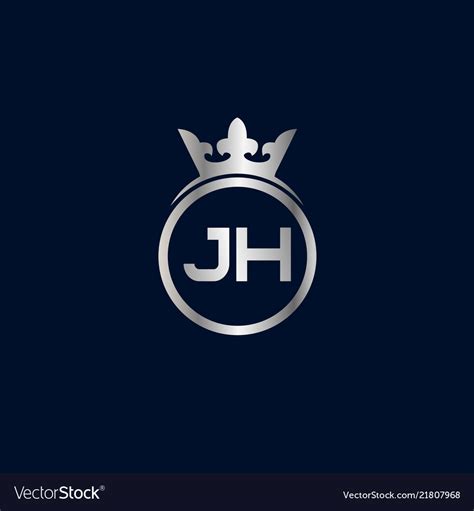 initial letter jh logo template design royalty  vector