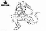 Deadpool Coloring Pages Marvel Characters Printable Kids Symbol Adults Template sketch template