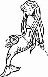 Mermaid Mermaids Colouring sketch template
