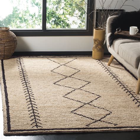 safavieh bohemian delice southwestern jute area rug ivoryblack    walmartcom