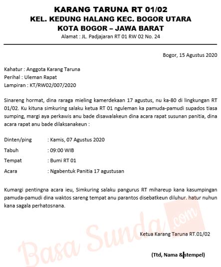 Contoh Surat Resmi Karang Taruna Doc Bertemuco