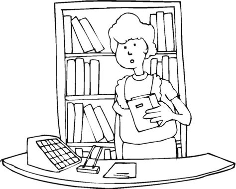 coloring pages  library book