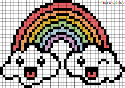 easy pixel art grid pixel art arc en ciel infographicnowcom