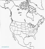 America North Map Blank Coloring Printable Maps Drawing Usa Outline Canada Mexico Pages Throughout High Color Wide Colouring Within Line sketch template