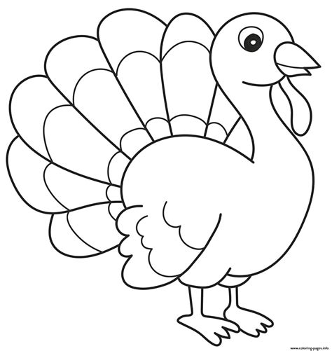 turkey simple turkey  preschoolers coloring page printable