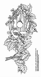 Patterns Wood Burning Coloring Pyrography Printable Pages Birdhouse Adult Woodburning Carving Christmas Drawings Print Bird Line Vorlagen Woodcarving Tutorial Winter sketch template
