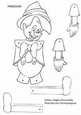 Pinocchio Puppets Split Linda Teacher Paper Character Puppet sketch template