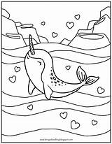 Narwhal Coloring Printable sketch template