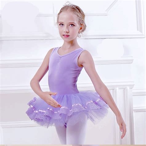 gymnastic dress kids ballet dress girl ballet dancer costume pink blue purple ballerina clothes