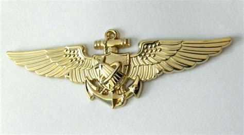 Usn Us Navy Large Gold Colored Astronaut Wings Lapel Pin Badge 2 75