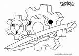 Pokemon Coloring Klinklang Pages Printable Kids Color sketch template