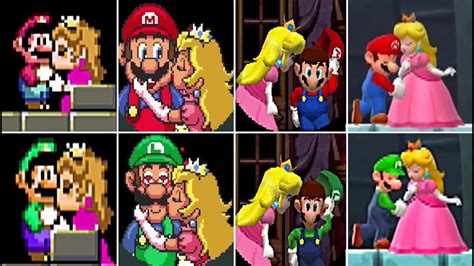 Evolution Of Mario And Luigi Getting Kissed By Princess Peach And More