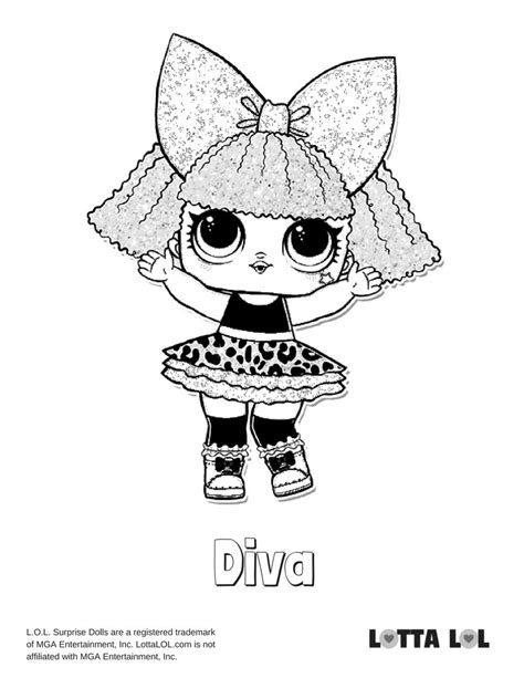 diva glitter coloring page lotta lol disney coloring pages cool