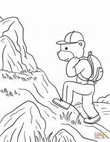 Coloring Hiking Pages Bear Camping Printable sketch template