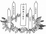 Advent Wreath Clip Coloring Pages Candle Clipart Religious Candles Christmas Christian Catholic Sunday Kids Conception Immaculate Cliparts First Sheet Emmanuel sketch template