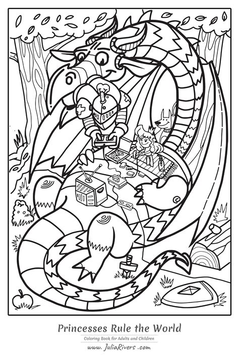 princess  dragon coloring pages