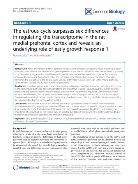 pdf the estrous cycle surpasses sex differences in regulating the