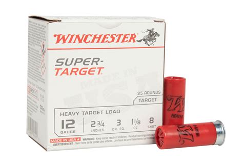 Winchester 12 Ga 2 3 4 Inch 1 1 8 Oz 8 Super Target 25 Box Sportsman
