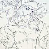 Akali League Legends Artgerm Drawing Sketch Lineart Drawings Anime Twitter Visit Instagram sketch template