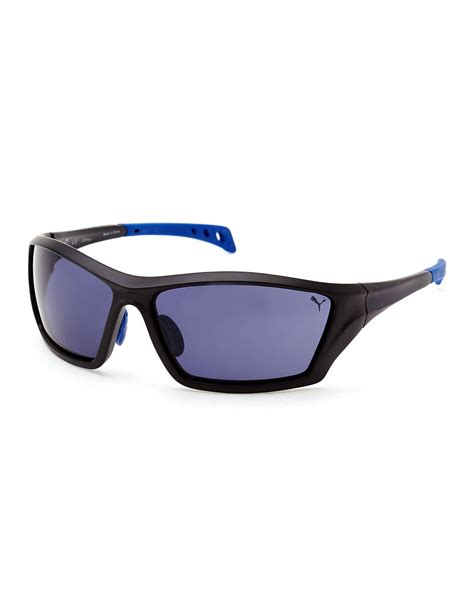 Puma Pu14701 Black Sport Wrap Sunglasses For Men Lyst
