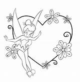Coloring Pages Tinkerbell Disney Valentines Friends Printable Valentine Color Tink Getcolorings Getdrawings sketch template