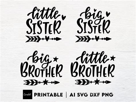 big little sister brother bundle svg png eps dxf etsy