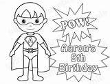 Superhero Birthday sketch template