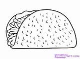 Coloring Taco Tacos Food Drawings Dragons Sheet Mexican Pages Template Drawing Paintingvalley sketch template