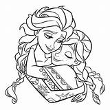 Anna Coloring Elsa Pages Elza sketch template