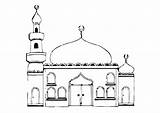 Mosque Coloring Large sketch template