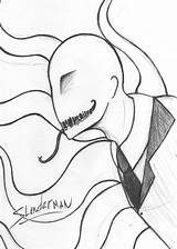 Slender Man Coloring Pages Scary Slenderman Template sketch template