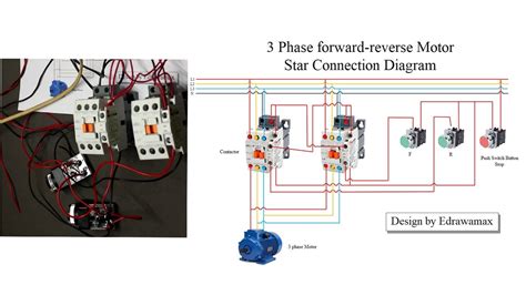 draw  phase  reverse switch wiring diagram edrawmax youtube